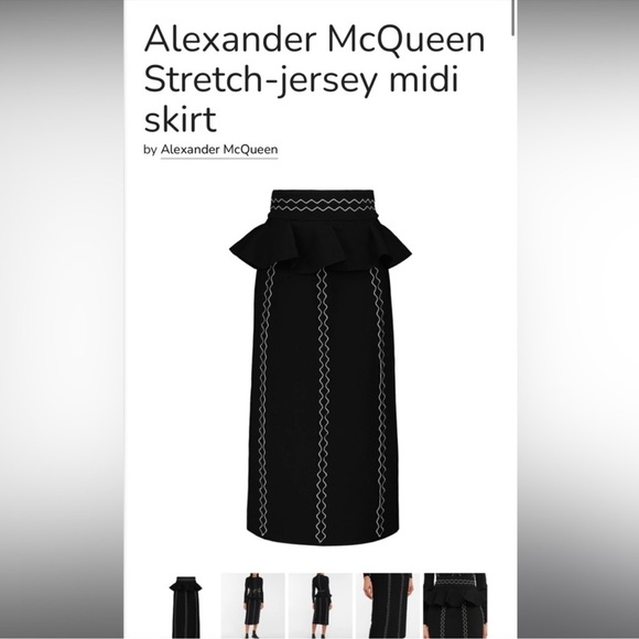 Alexander McQueen Stretch-Jersey Midi Skirt - Size S - Picture 15 of 16